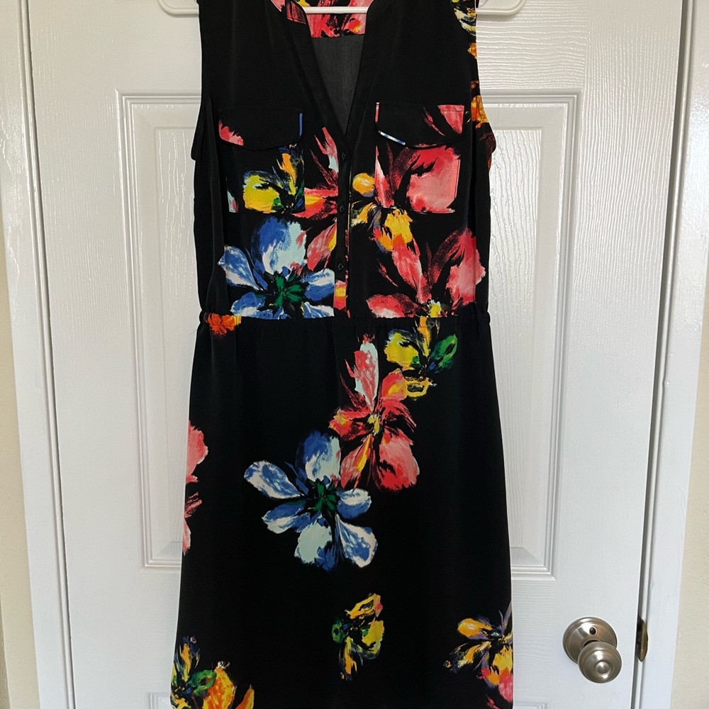 Mossimo Supply Co. Black Dress with Vibrant Floral Design